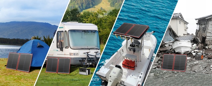 Przenośny panel słoneczny Dokio solarny 110W 18V kontroler 12V akumulator