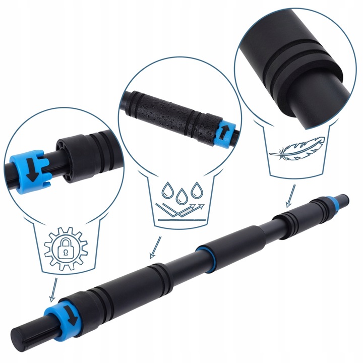 DRĄŻEK DO PODCIĄGANIA ROZPOROWY REGULOWANY 70-100CM STALOWY MOCNY 180KG