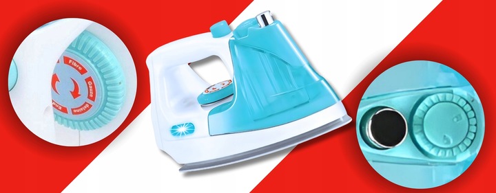 ŻELAZKO ZABAWKA DLA DZIECI INTERAKTYWNE ZE ŚWIATŁEM DŹWIĘKIEM PARA WODNA