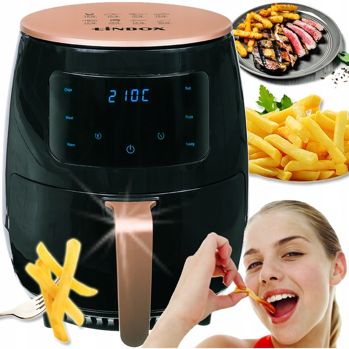 Frytkownica bezolejowa beztłuszczowa panel dotykowy 5 programów 4,5L 1400W