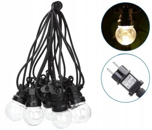 GIRLANDA LAMPKI SIECIOWE SZNUR 8M 10Żar na TARAS L
