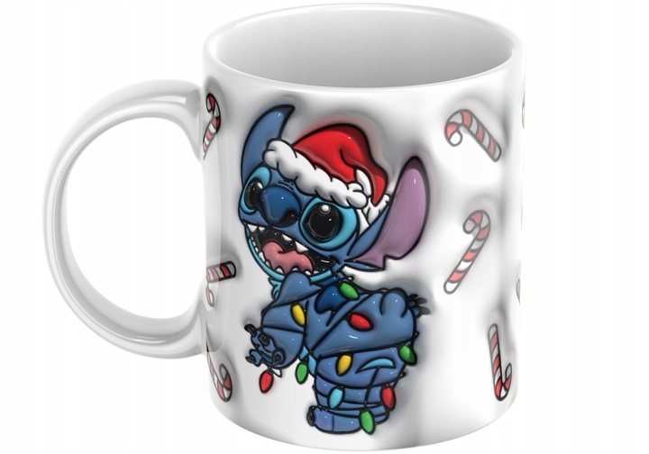 Świąteczny Kubek 3D Disney, Stitch - Idealny Na Prezent - Urodziny - NOWOŚĆ