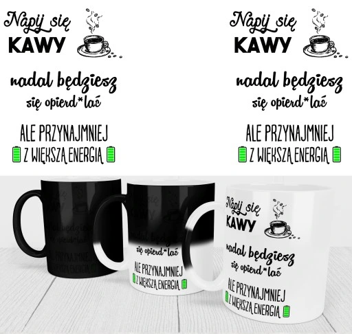 MAGICZNY KUBEK DLA PRACOWNIKÓW DO PRACY NA ODEJŚCIE Z PRACY ŚMIESZNY NADRUK