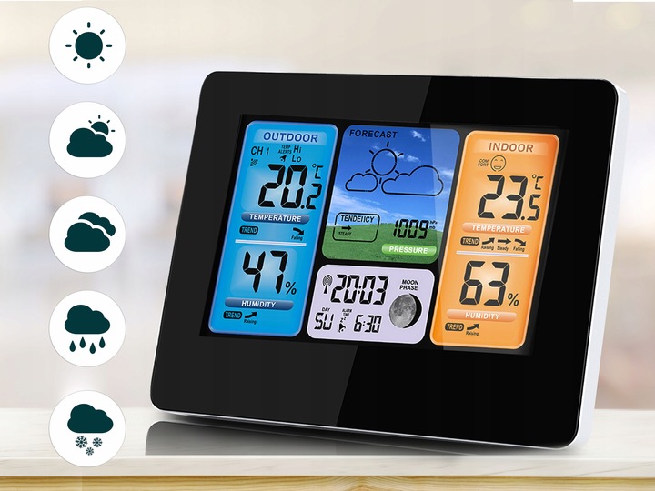 BEZPRZEWODOWA STACJA POGODY POGODOWA HIGROMETR