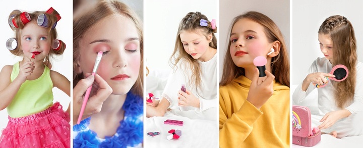 KUFEREK ZESTAW KOSMETYKI DO MAKIJAŻU PAZNOKCI JEDNOROŻEC MAKEUP DLA DZIECI