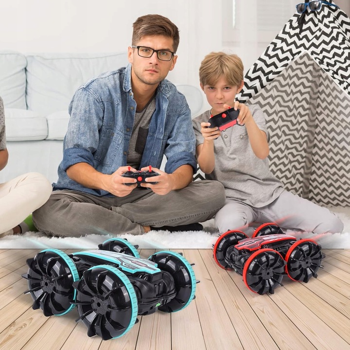 SAMOCHÓD ZDALNIE STEROWANY RC GESTAMI AMFIBIA 4x4 360° PŁYWAJĄCY 2 PILOTY