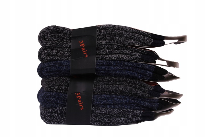 6 x CIEPŁE SKARPETY męskie TERMO GRUBE Wełniane Skarpetki na ZIMĘ ~ 39-43 ~