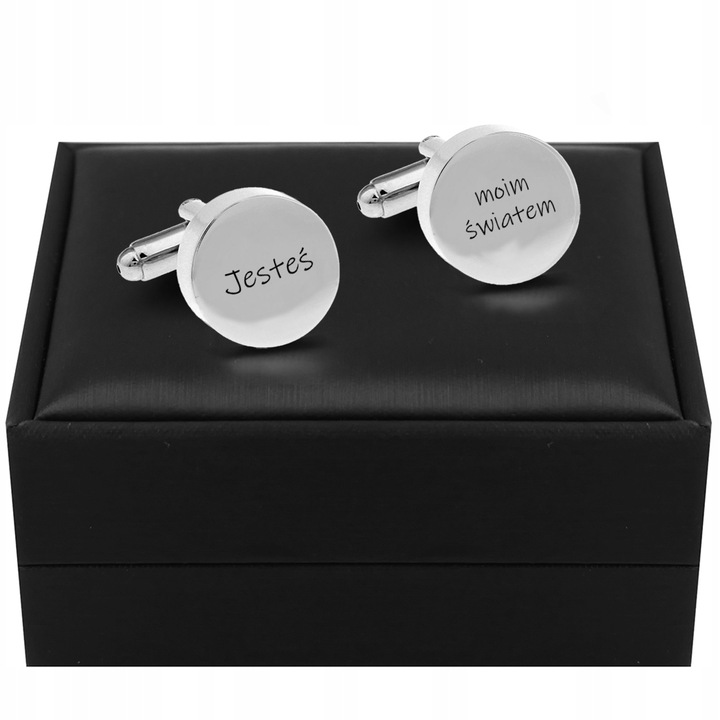 Spinki do mankietów TWÓJ TEKST TWOJA GRAFIKA ślub