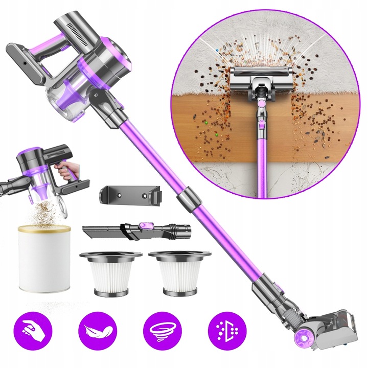 ODKURZACZ AKUMULATOROWY PIONOWY RĘCZNY BEZPRZEWODOWY 400W 4W1 30kPa DO DOMU