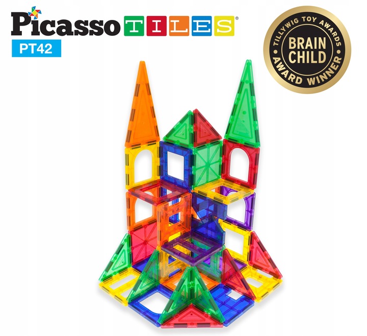 Klocki magnetyczne konstrukcyjne budowlane edukacyjne dla dzieci 42 el