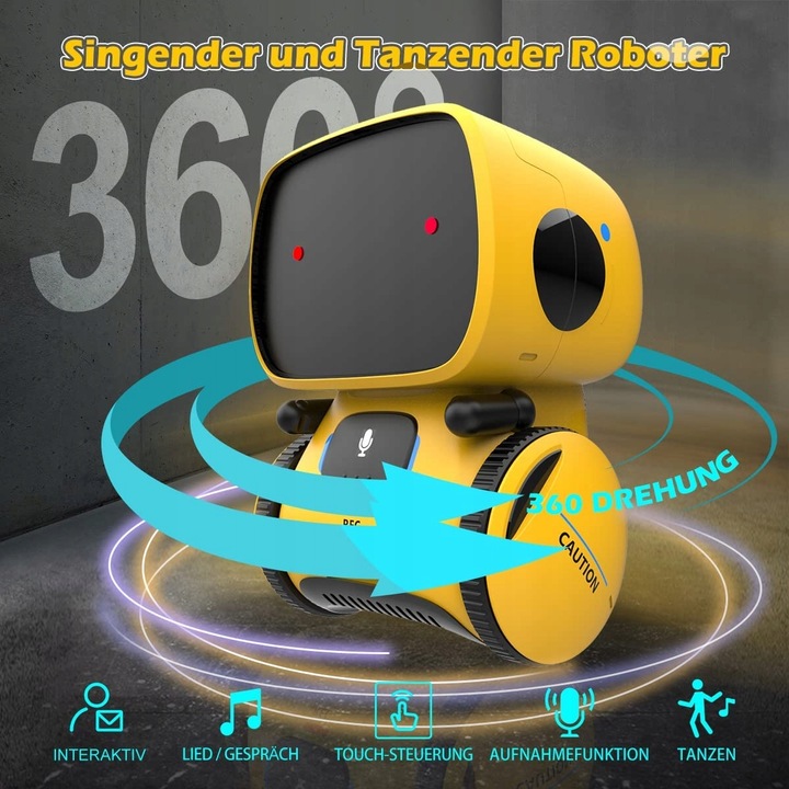 Robot Interaktywny Zabawka Dla DZIECI, Edukacyjny z Głosem, TAŃCZY i ŚPIEWA
