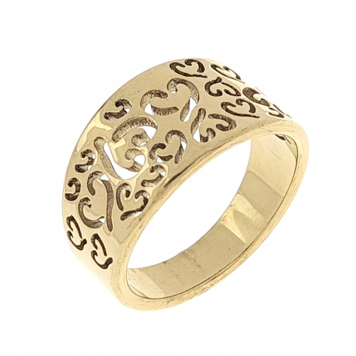 1766 Pierścionek 17,30mm złoty stal chirurgiczna