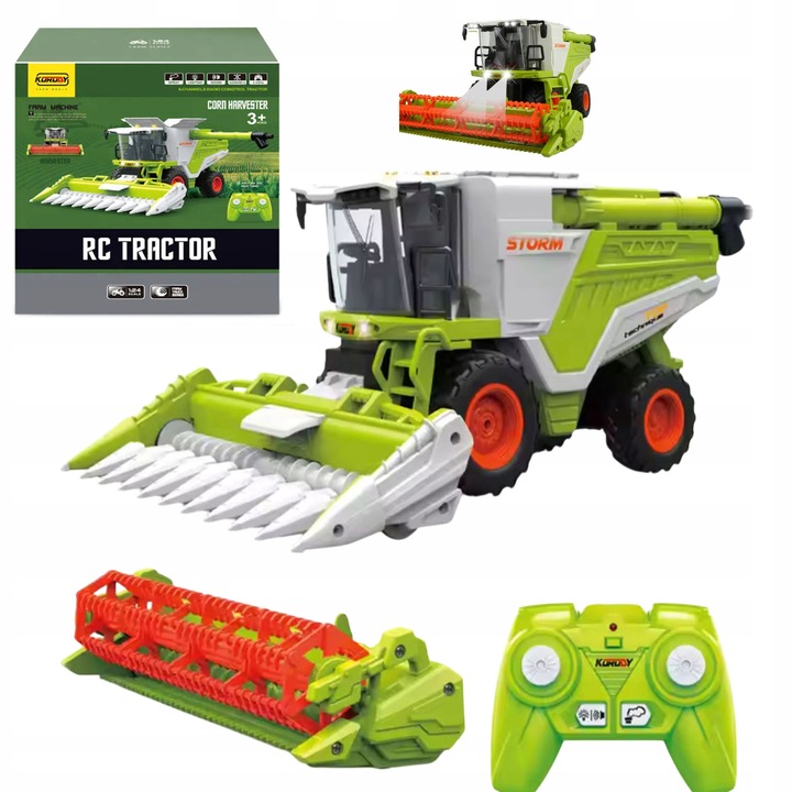 ZDALNIE STEROWANY KOMBAJN RC ZABAWKA NA PILOTA DYM ŚWIATŁO DŹWIĘK 1:24 COIL