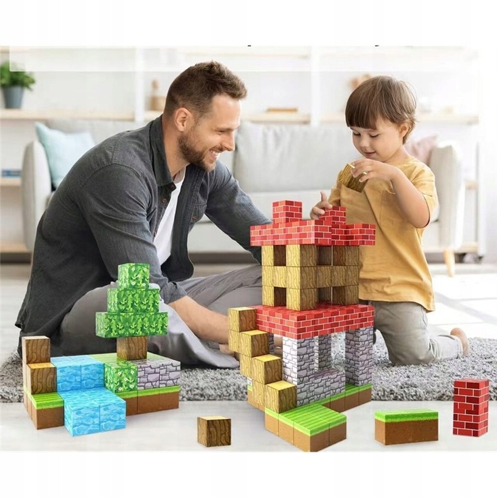 MAGNETYCZNE BLOKI MINECRAFT 200 + 10 LOSOWYCH LALEK