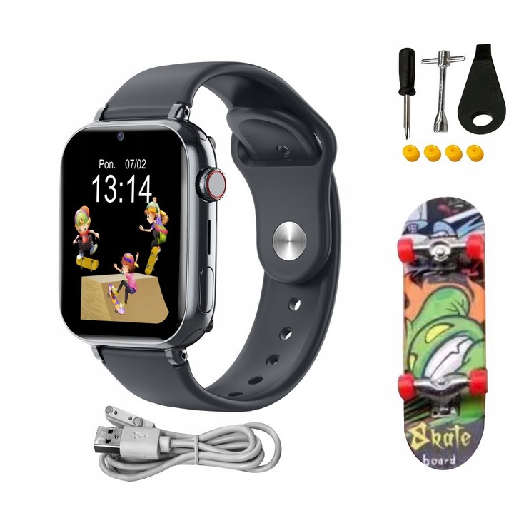 Smartwatch dla dzieci Dziecka 4G Manta Kevin Czarny GPS Gry SOS Rozmowy