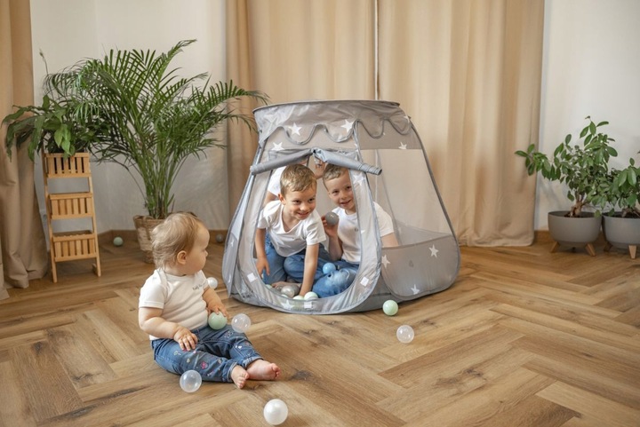 NAMIOT ZAMEK z piłkami kulkami 200 szt SUCHY BASEN