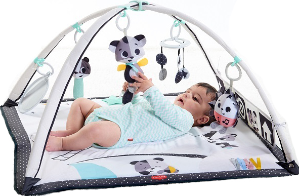 Mata edukacyjna z muzyką pałąk Magiczna Kraina czarno biała dla niemowląt