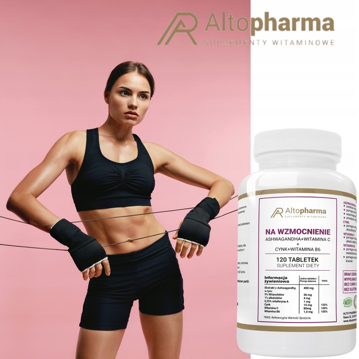 Ashwagandha + Cynk + Witamina C+ Wit B6 120 tab