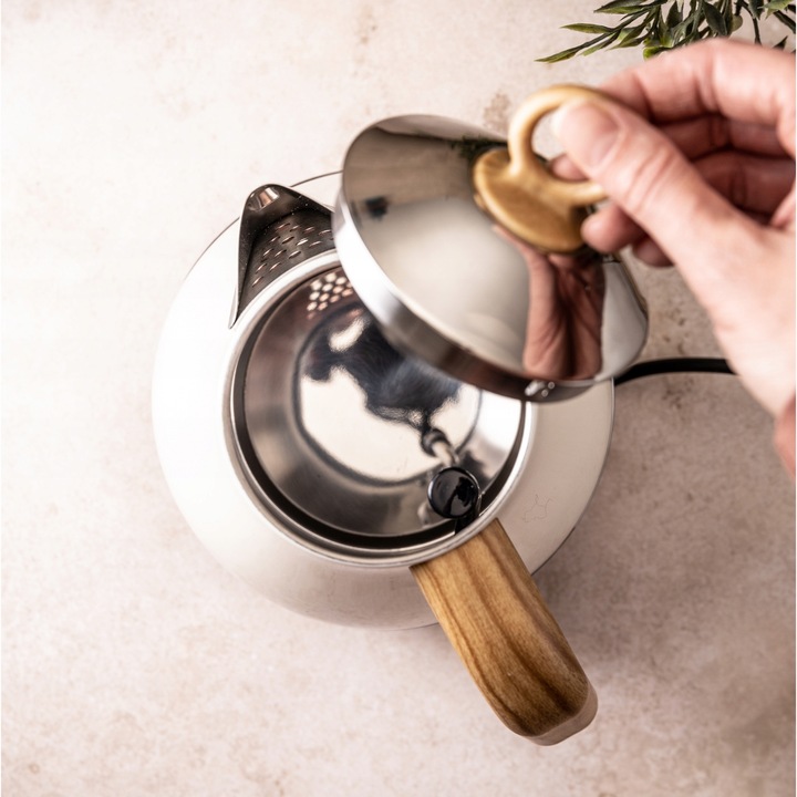 Czajnik elektryczny Bezprzewodowy OBROTOWY 1,7 L Stalowy KLAUSBERG KREMOWY