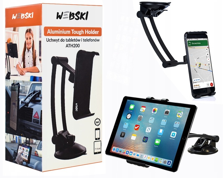 UCHWYT NA TELEFON TABLET DO SAMOCHODU SZYBA KOKPIT