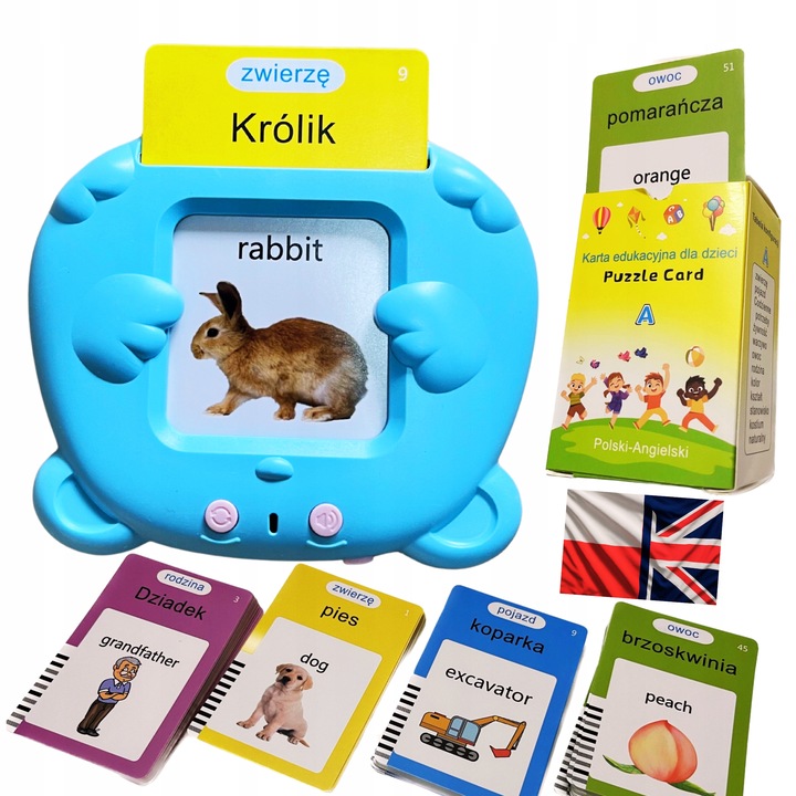 CZYTNIK DO NAUKI SŁÓWEK POLSKO ANGIELSKI 224 SŁÓW ZESTAW XL EDUKACYJNA USB