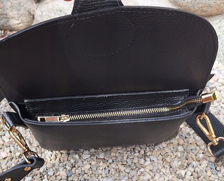 Torebka włoska nerka listonoszka MAXI DUŻA WERSJA zamek Vera Pelle