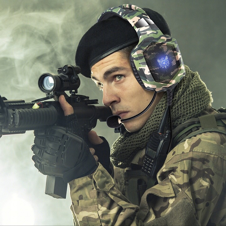 ONIKUMA K8 CAMO SŁUCHAWKI GAMINGOWE NAUSZNE PRZEWODOWE Z MIKROFONEM RGB
