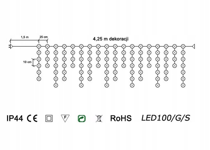 SOPLE ZEWNĘTRZNE FLASH 100LED PROFESJONALNE GRUBE 4m z możliwością łączenia