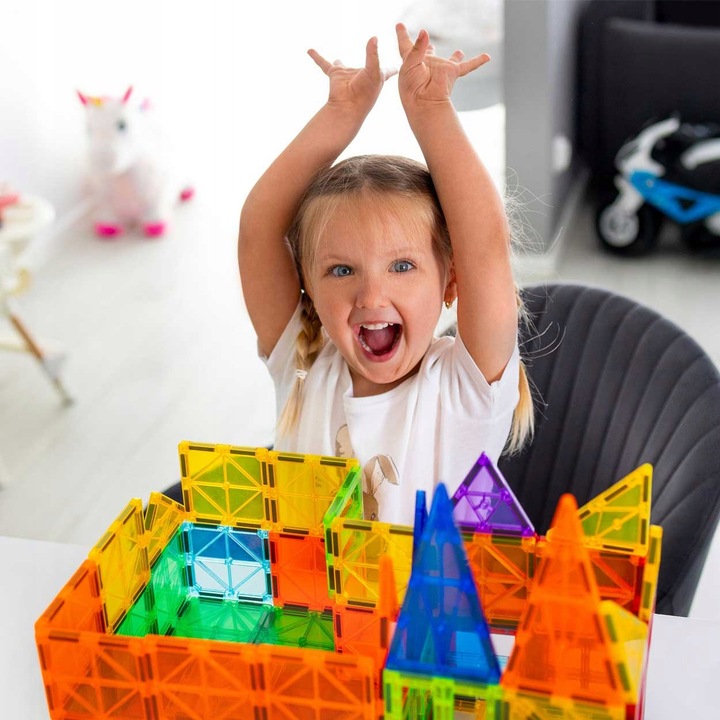 Klocki konstrukcyjne EDUKACYJNE 3D kulki rurki dla dzieci 108el MAGNETYCZNE
