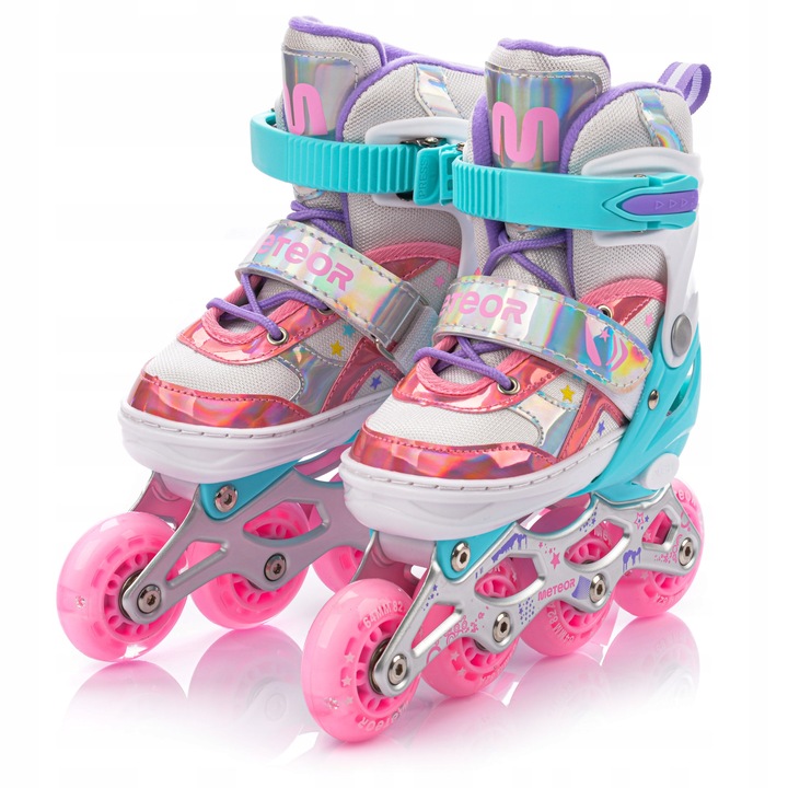ROLKI REGULOWANE DLA DZIECI METEOR LUNAR M 34-37 kółka LED but półmiękki
