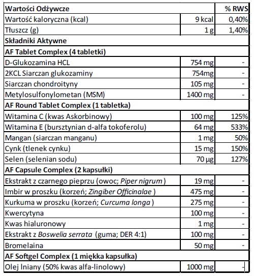 Animal Flex 44pacs UNIVERSAL Ochrona stawów suplement diety 393,4g