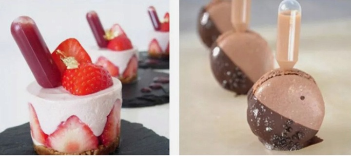 Pipety deserowe pipetki cukiernicze do deserów ciast 4ml 8cm 100 sztuk