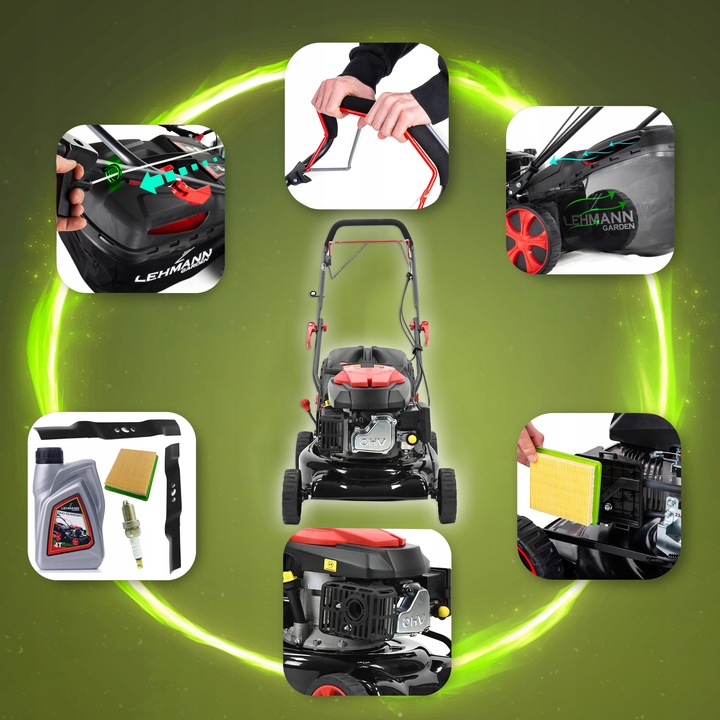 KOSIARKA SPALINOWA LEHMANN 44CM NAPĘD POTĘŻNA SILNIK 146CC MULCZOWANIE 6KM