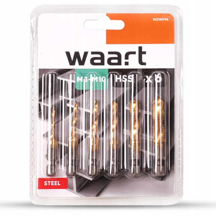 WIERTŁA GWINTUJĄCE M3-M10 zestaw 6 szt GWINTOWNIKI ZESTAW GWINTOWNIKÓW HSS
