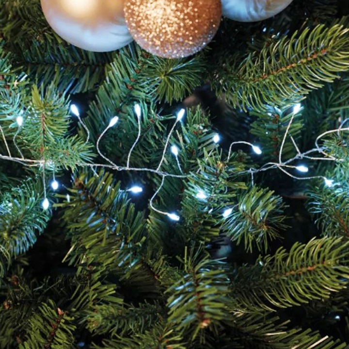 Lampki Choinkowe 1000 LED Mikro Drucik 100m Pilot Biały Zimny