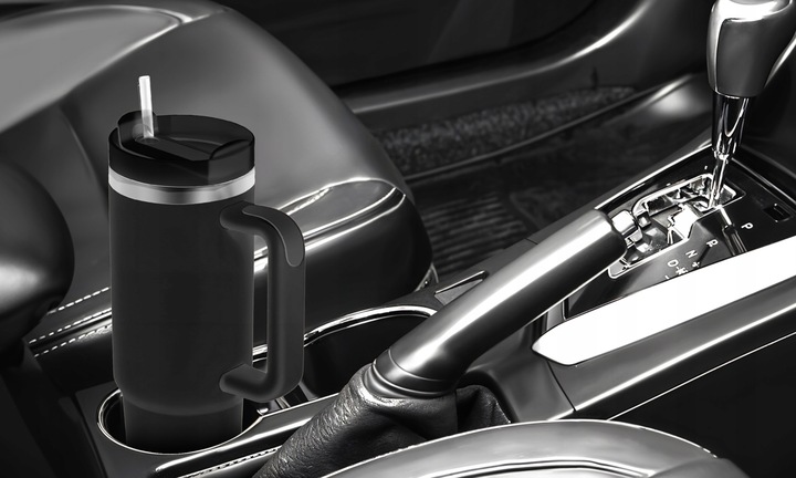 KUBEK TERMICZNY ZE SŁOMKĄ TERMOS Z UCHWYTEM NA HERBATĘ KAWĘ SZCZELNY 1200ML