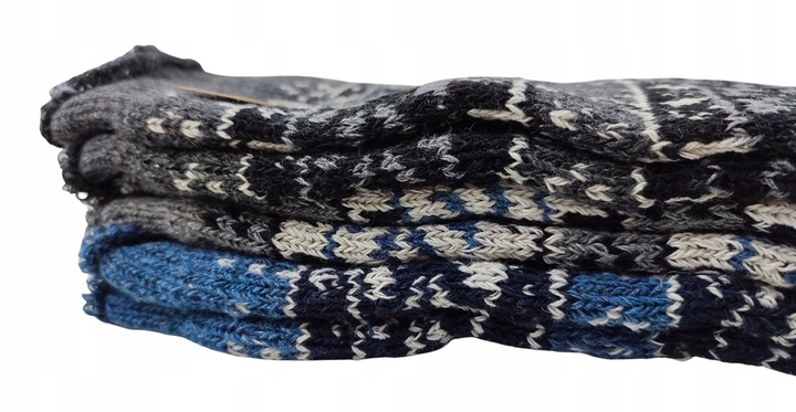 SKARPETY MĘSKIE ŚWIĄTECZNE WEŁNIANE GRUBE SKARPETKI ALPAKA 3-PAK 35-38