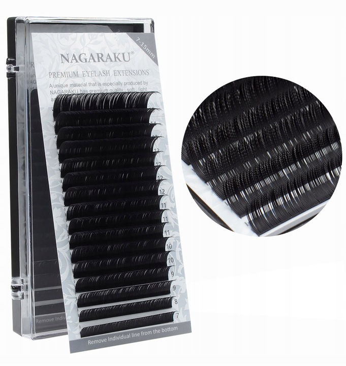 Rzęsy Nagaraku Mix C, 0,12