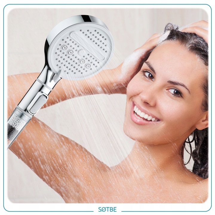 Słuchawka natryskowa pod prysznic DUŻA SOLIDNA start stop filtr kamienny