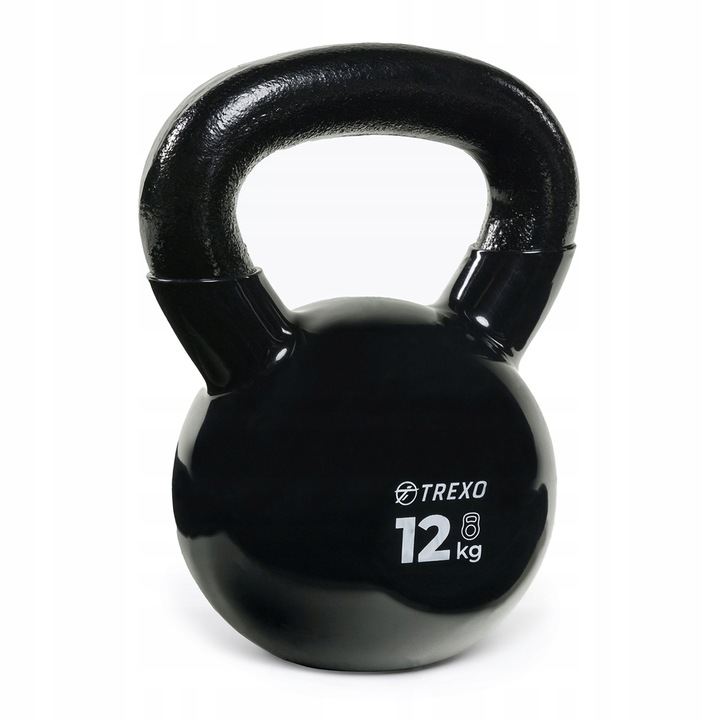 Kettlebell TREXO VKB12 12 kg Oznaczenie wagi Żeliwny Okrągły szeroki uchwyt