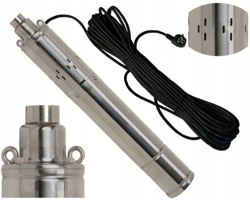 POMPA GŁĘBINOWA ŚRUBOWA DO WODY CZYSTEJ STUDNI WIERCONA 4" + KABEL 20M