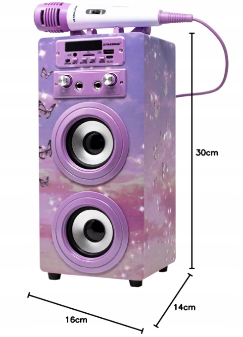 DYNASONIC BLUETOOTH KARAOKE Z MIKROFONEM GŁOŚNIK PREZENT DLA DZIECKA