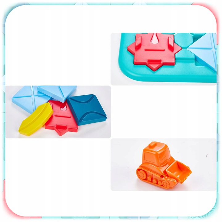 GRA LOGICZNA DLA DZIECI Układanka Labirynt Budowanie Drogi Klocki PREZENT