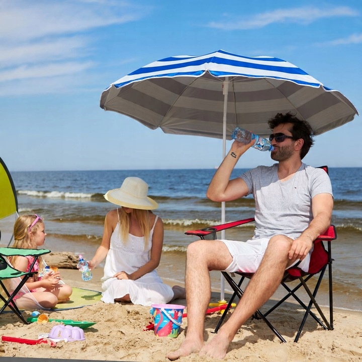 Wytrzymały STALOWY Parasol ogrodowy PLAŻOWY Kempingowy 1,5 m CAPTAIN MIKE