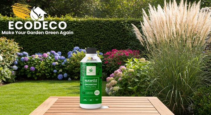Naturalny nawóz organiczny 1 l użyźnia glebę wiosenny do trawy i krzewów