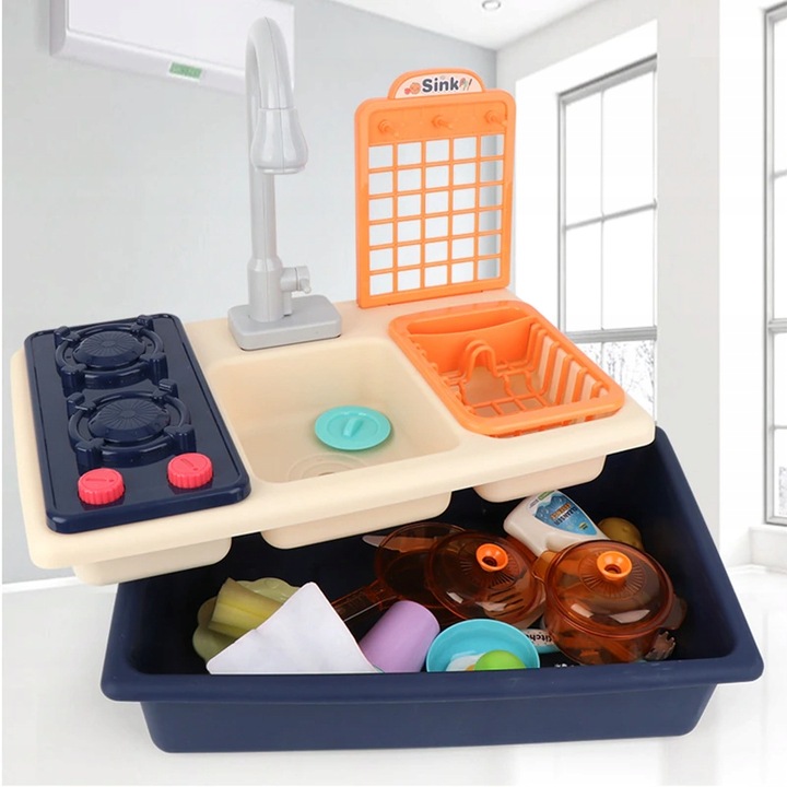 ZLEW ZLEWOZMYWAK kuchenka kuchnia dla dzieci palniki kran z wodą GARNKI