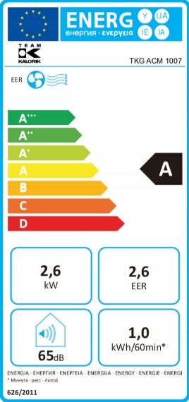 KLIMATYZATOR OSUSZACZ KALORIK ACM 1007 S 9000BTU 2,6kW WYDAJNY PRZENOŚNY
