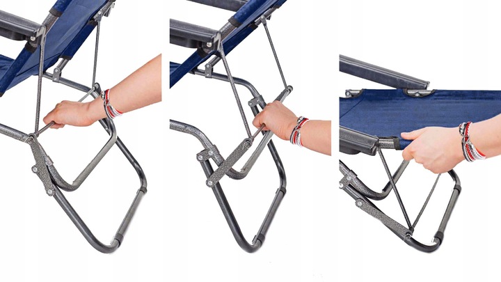 3 WZORY LEŻAK PLAŻOWY FOTEL OGRODOWY SKŁADANY NA PLAŻĘ 2W1