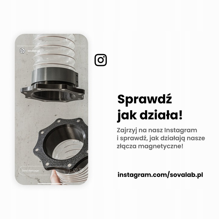 Szybkozłącze Magnetyczne SPIRO | Złącze Adapter Odciągu Trocin CNC | 100 mm