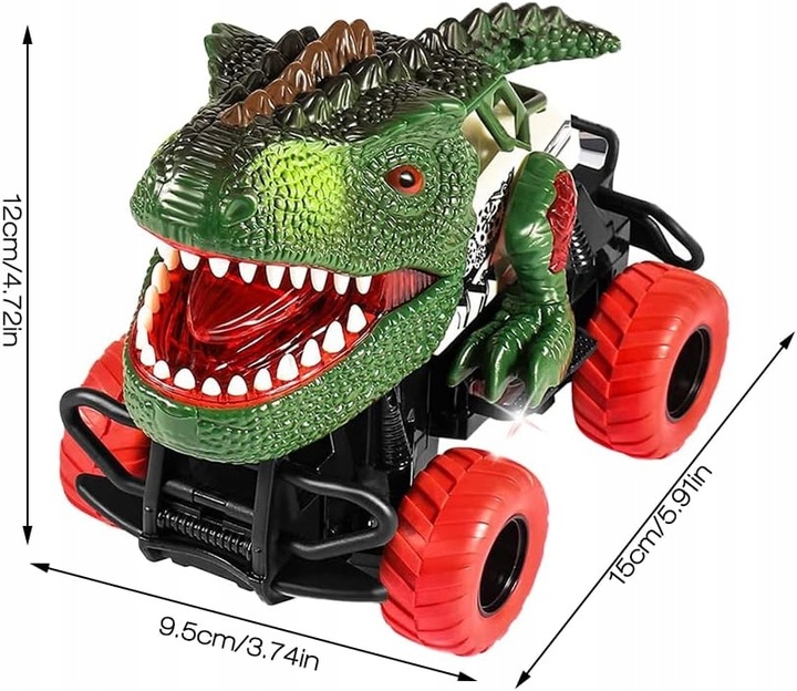 AUTO ZDALNIE STEROWANE SAMOCHÓD DINOZAUR RC LED